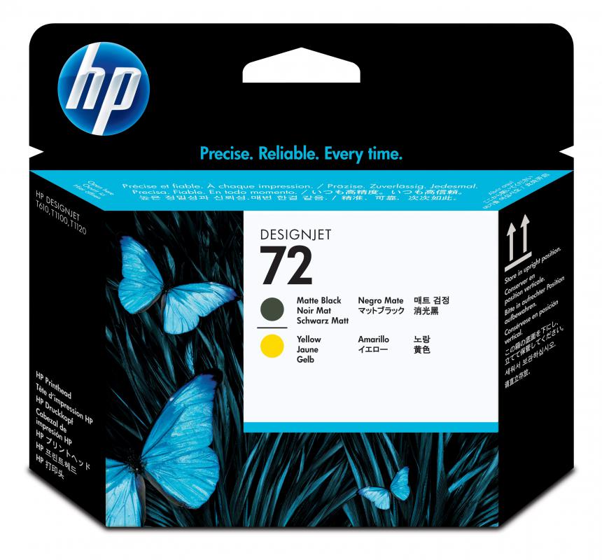 HP 72 MATTE BLACK and YELLOW / BASKI KAFASI (C9384A)