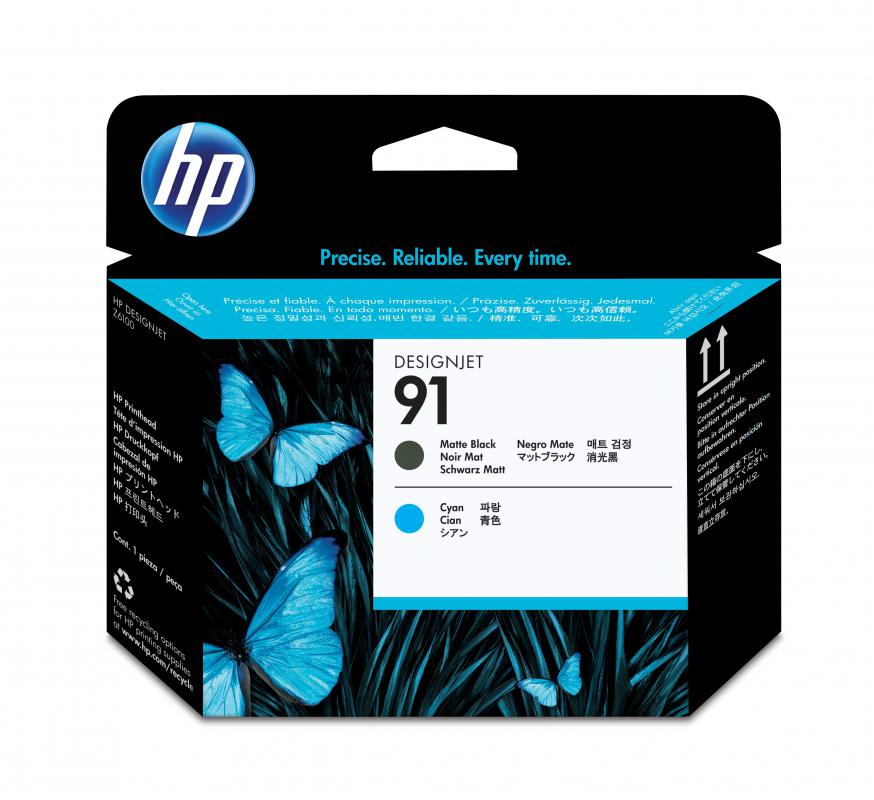 HP 91 MATTE BLACK and CYAN BASKI KAFASI (C9460A)