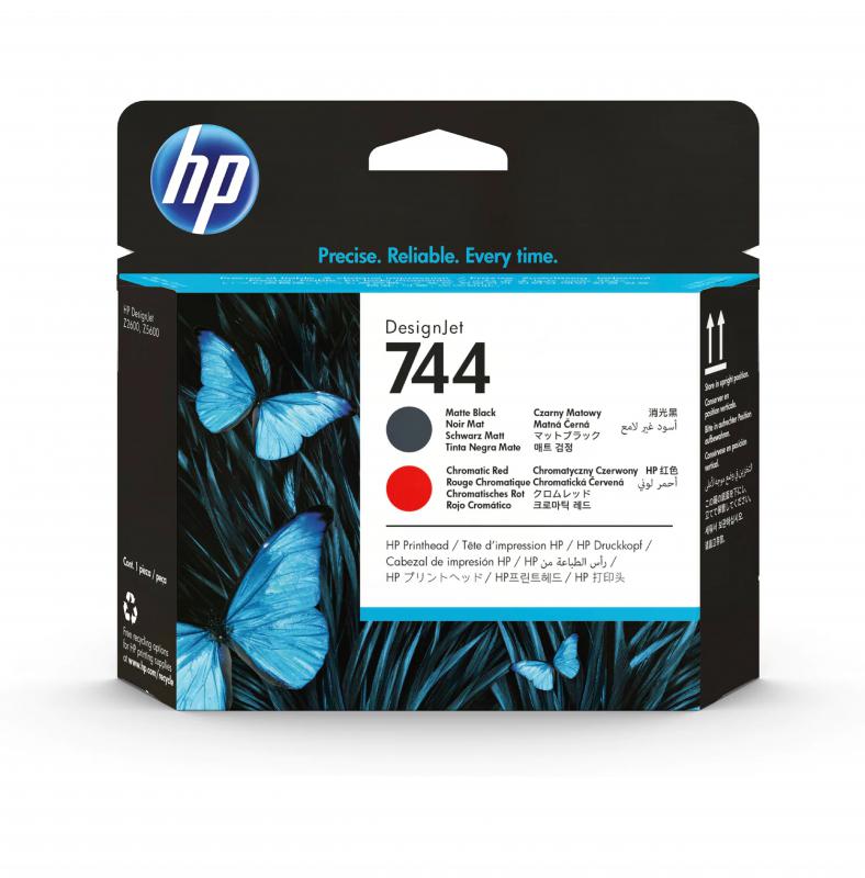 HP 744 MATTE BLACK and RED BASKI KAFASI