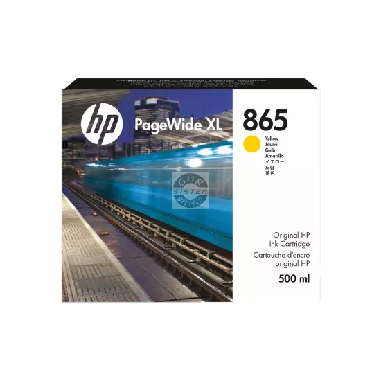 HP 865 500 ml Sarı PageWide XL Mürekkep Kartuşu (3ED84A) | Gür Sistem